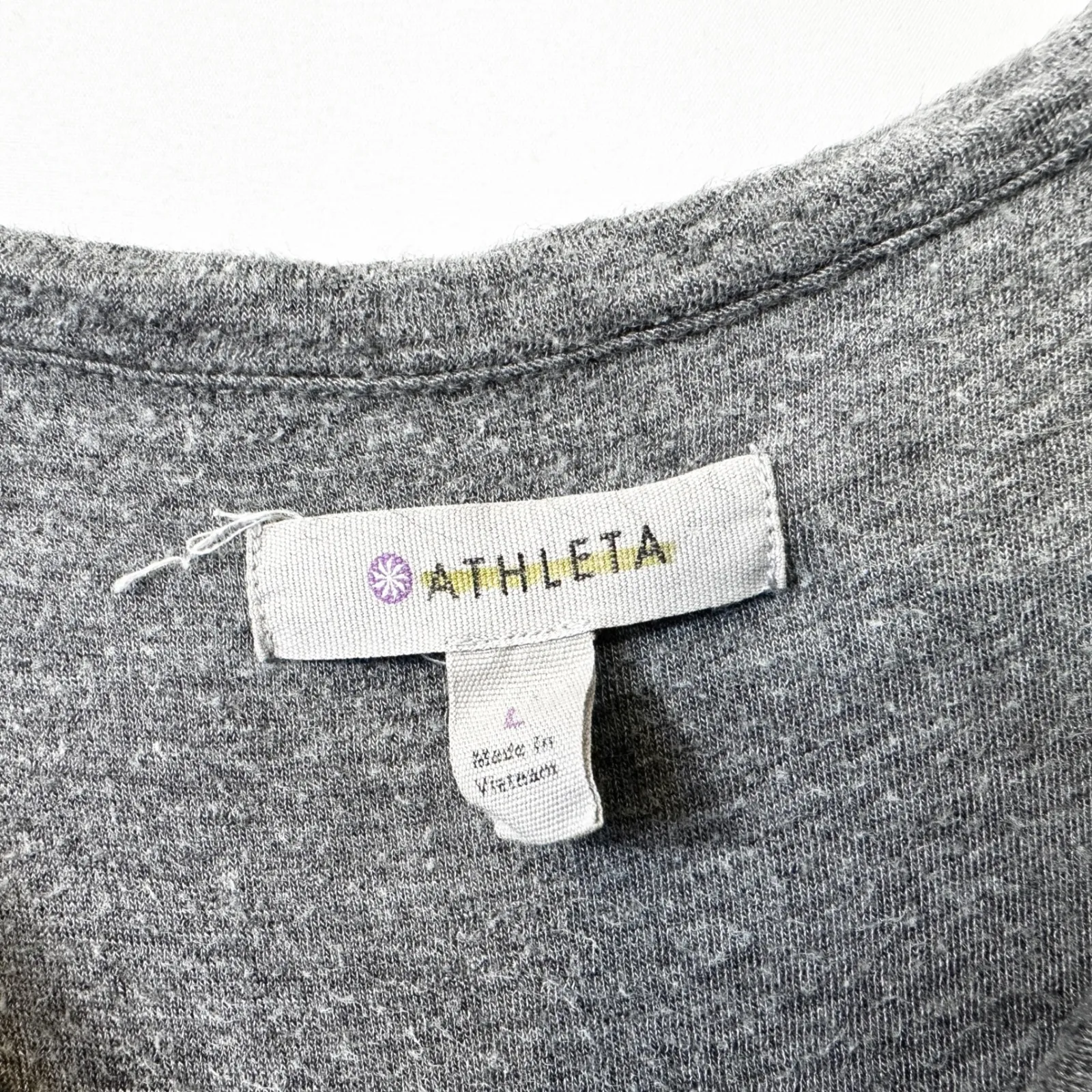 Athleta Large Solstice Dress Gray Cowl Neck Long Sleeve Ruched Wool Blend 1186 - Image 7