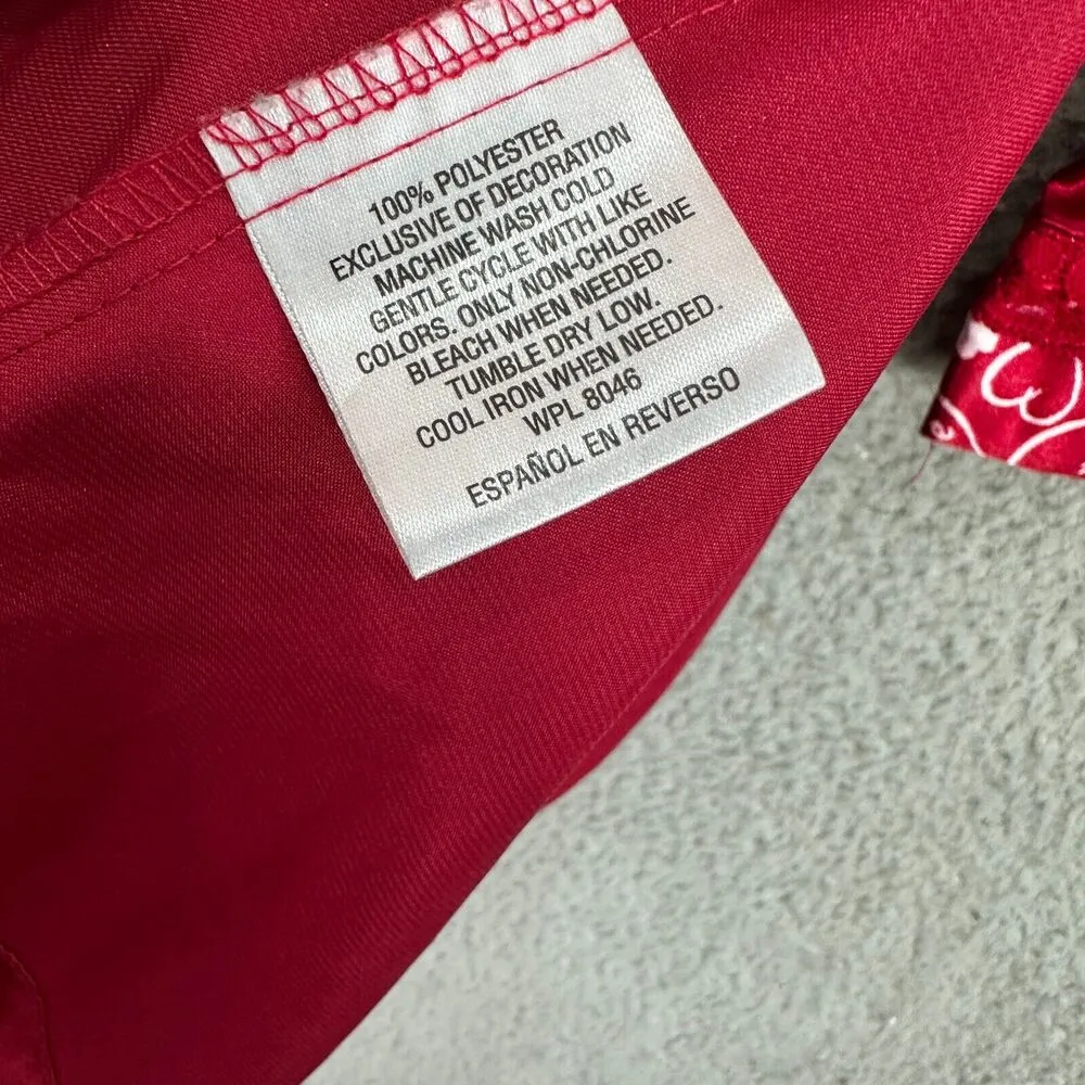 Morgan Taylor Intimates Robe Womens XS Red Satin Hearts Lace Romantic Feminine - Image 4