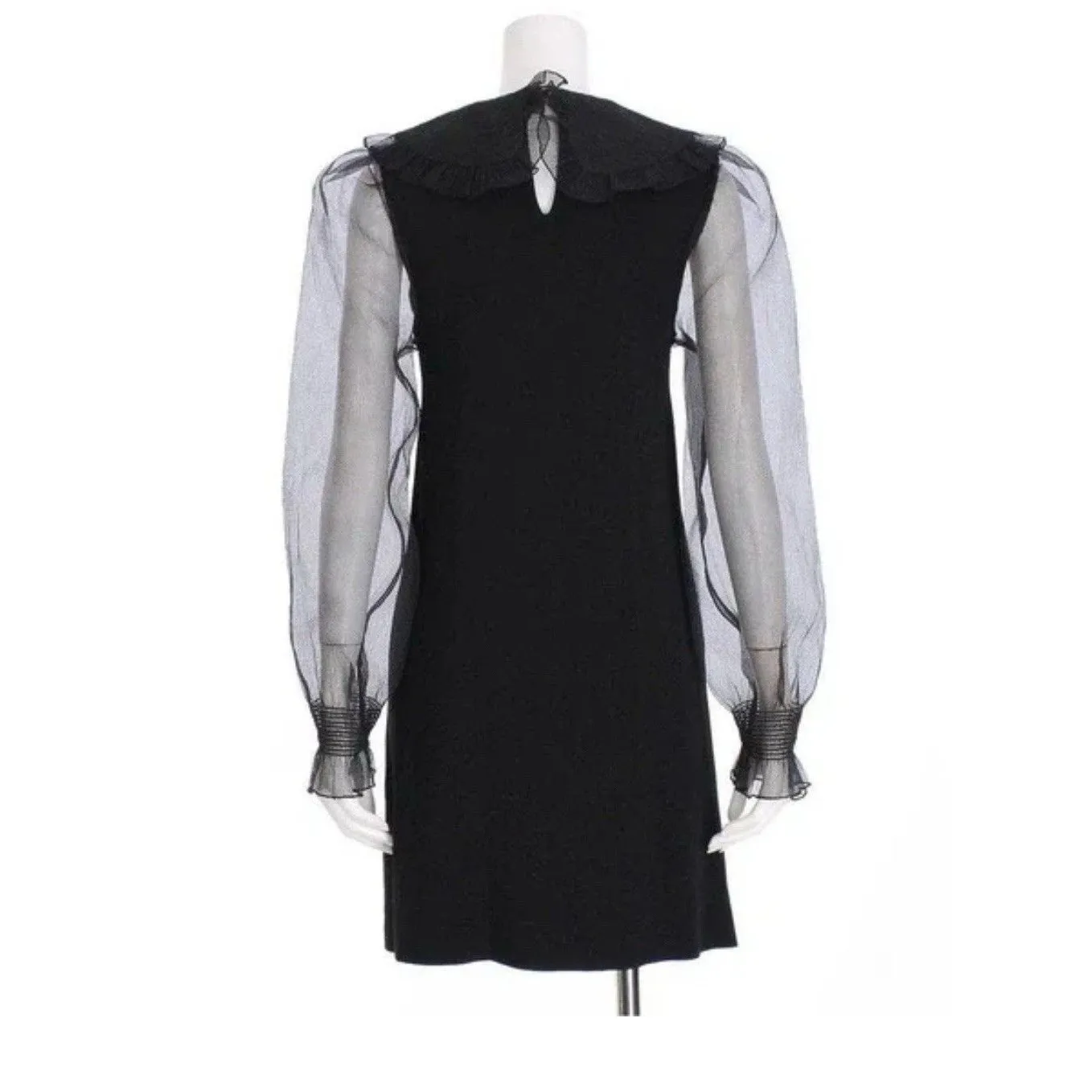 Rare Zara‎ Peter Pan Collar Black Organza dress Bloggers mini women  Size M - Image 5