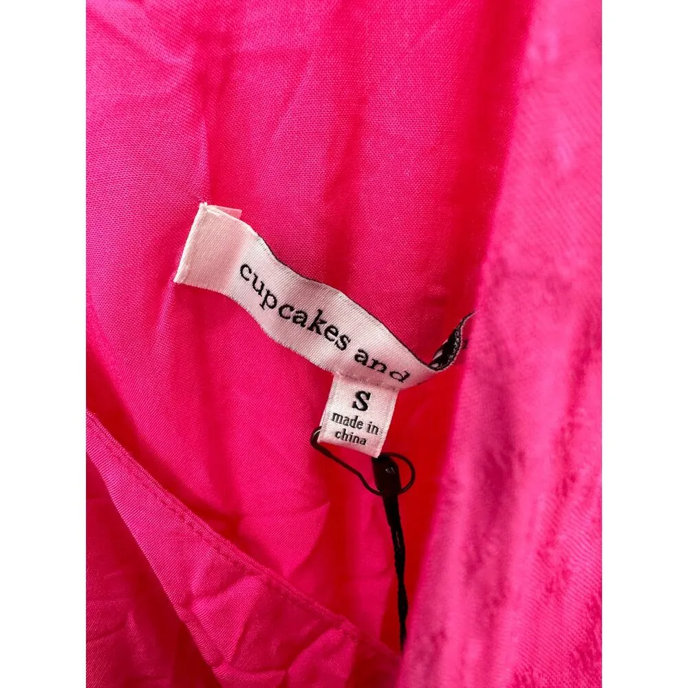 Cupcakes & Cashmere Dress Women SMALL NWT Pink Azalea Tasha Sleeveless V-Neck - Image 8