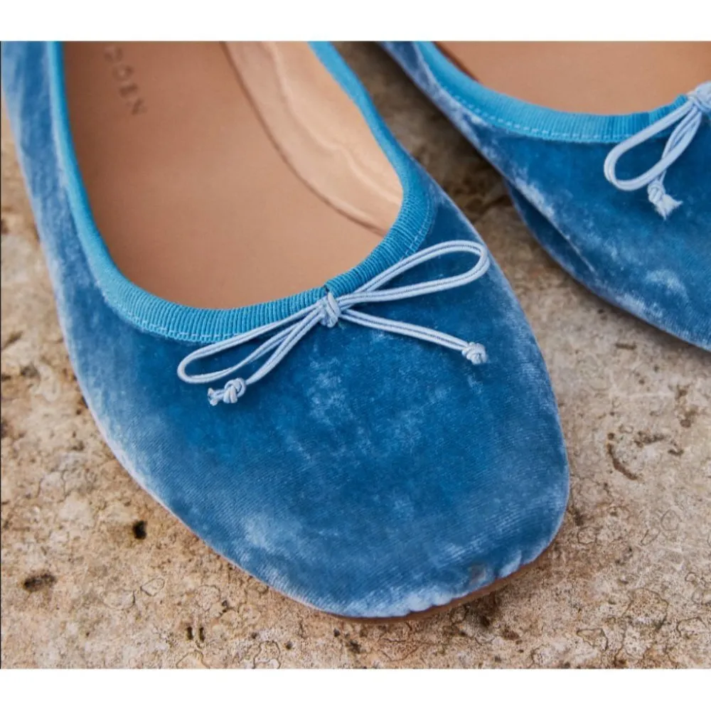 💕DOEN💕 Ballerina Slipper ~ Cerulean Blue Velvet Leather Flats EU 42 US 11 NWT Size undefined - Image 10