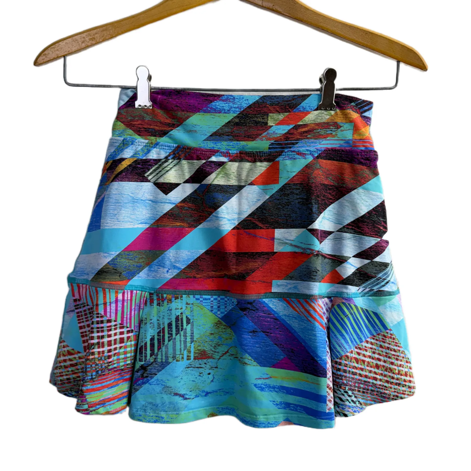 Dona Jo Skirt Womens Size 1 Small Blue Abstract Skort Tennis Pickleball Shorts - Image 5