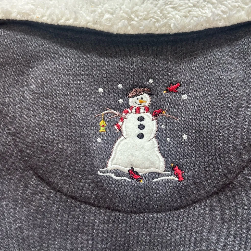 VTG Breckenridge 1/4 Zip Pullover Snowman Winter/Holiday Fleece Sweatshirt: PS - Image 6