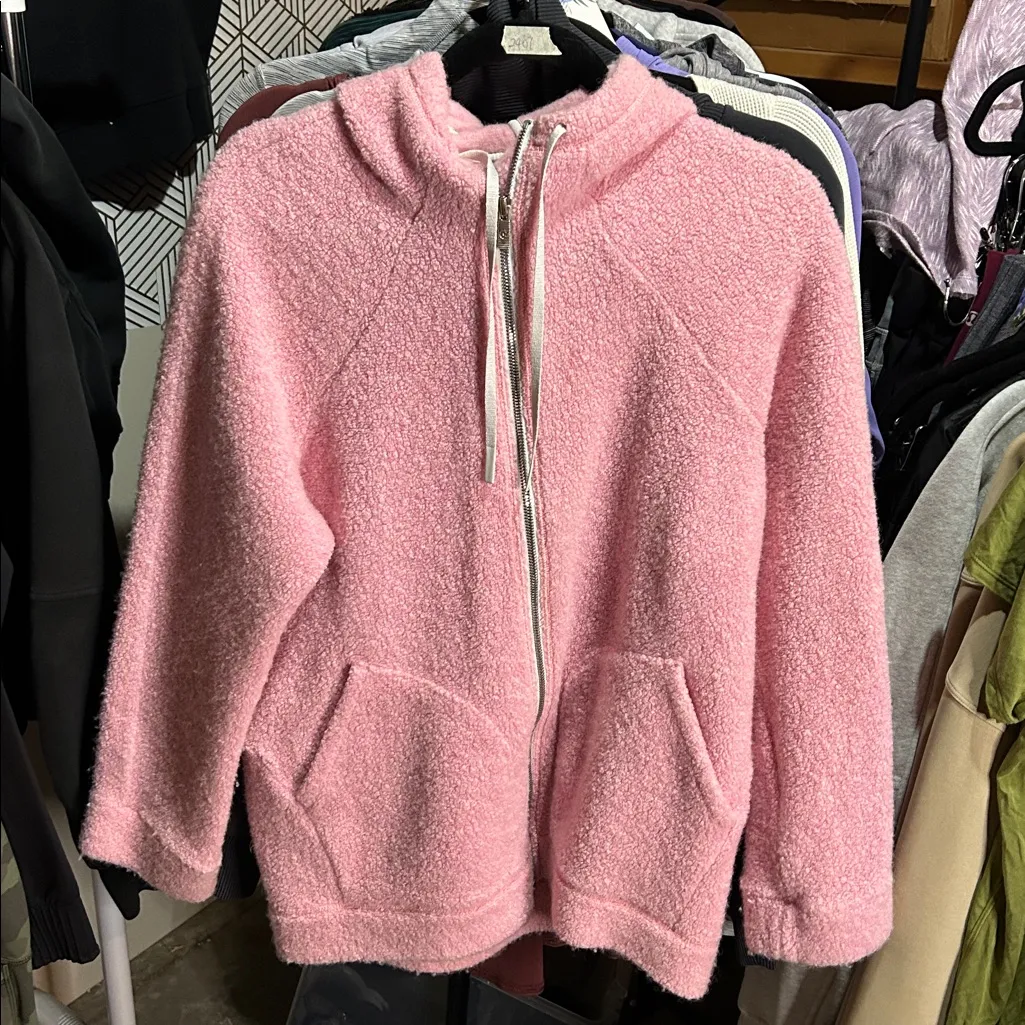 89. Lululemon So Sherpa Hooded Jacket Heathered Pink Haze - Image 3