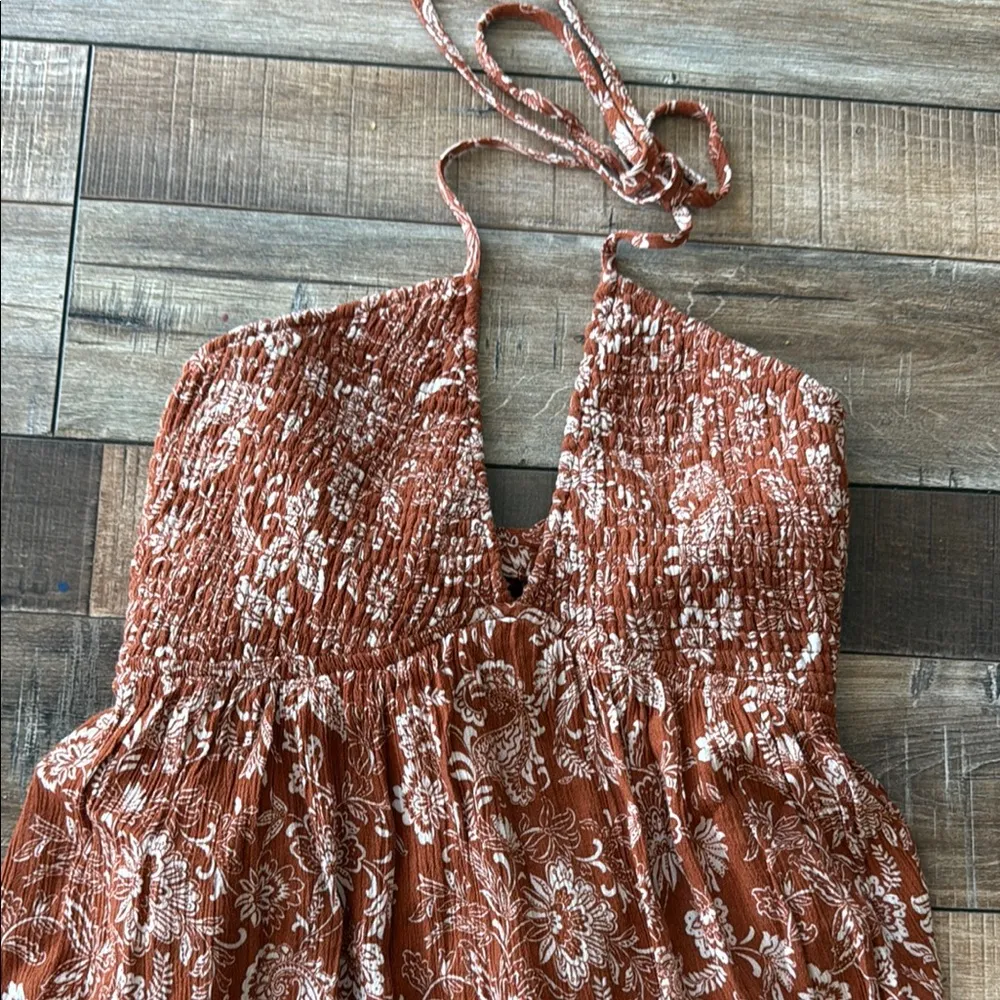 Floral Halter Neck dress Orange - Image 4