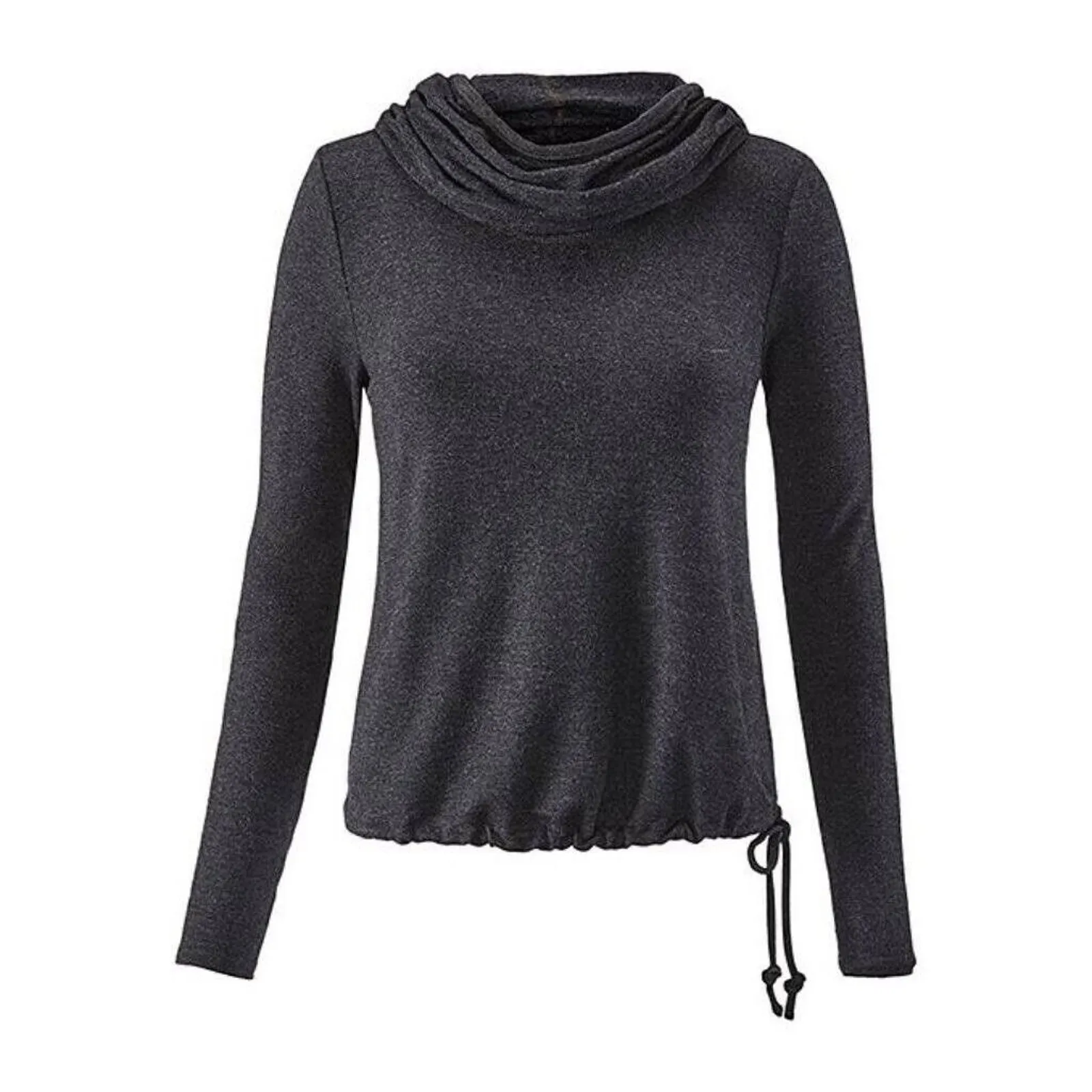 Cabi Top ‎ XS Womens Recess Topper Hoodie Dark Gray 3231 Cowl Cropped - Image 3