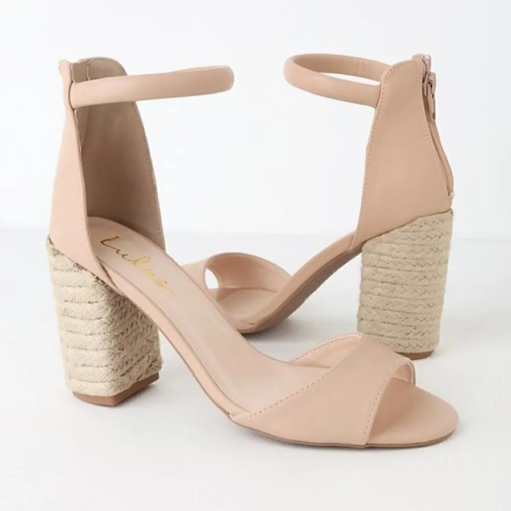Lulu's Sidecar Cutie Jute Nude Ankle Strap Heels Size 6 - Image 3