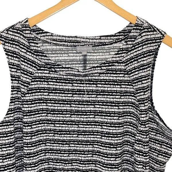 T by‎ Talbots Womens Lightweight Stretch High Low Tank Top Black White Sz 2X NWT - Image 3