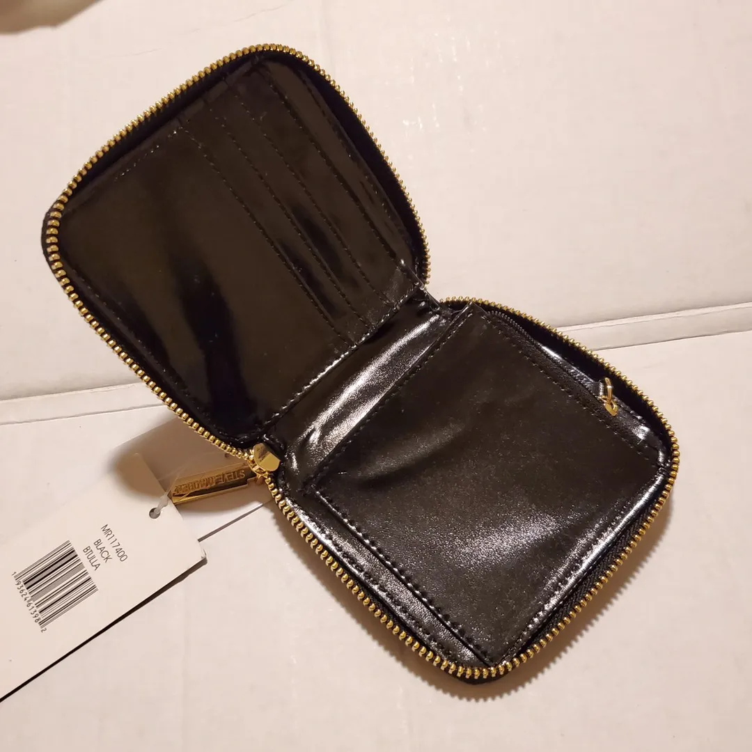 Black Leopard Print Fold Zip Wallet - Image 6