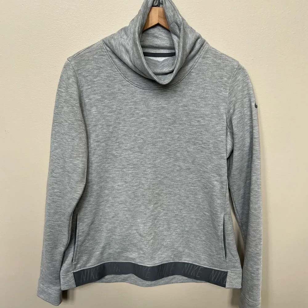 Nike Dry Cowl Funnel Neck Pullover Top Heather Gray Medium - Image 5