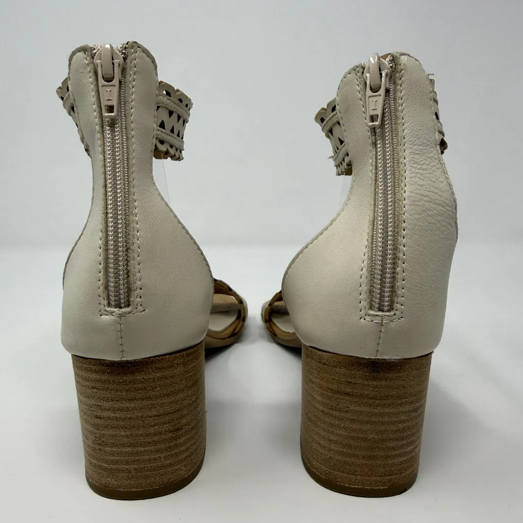 Barbara Barbieri Leather Open Toe Sandal Heels Womens 6 White Anthropologie NWOT - Image 8