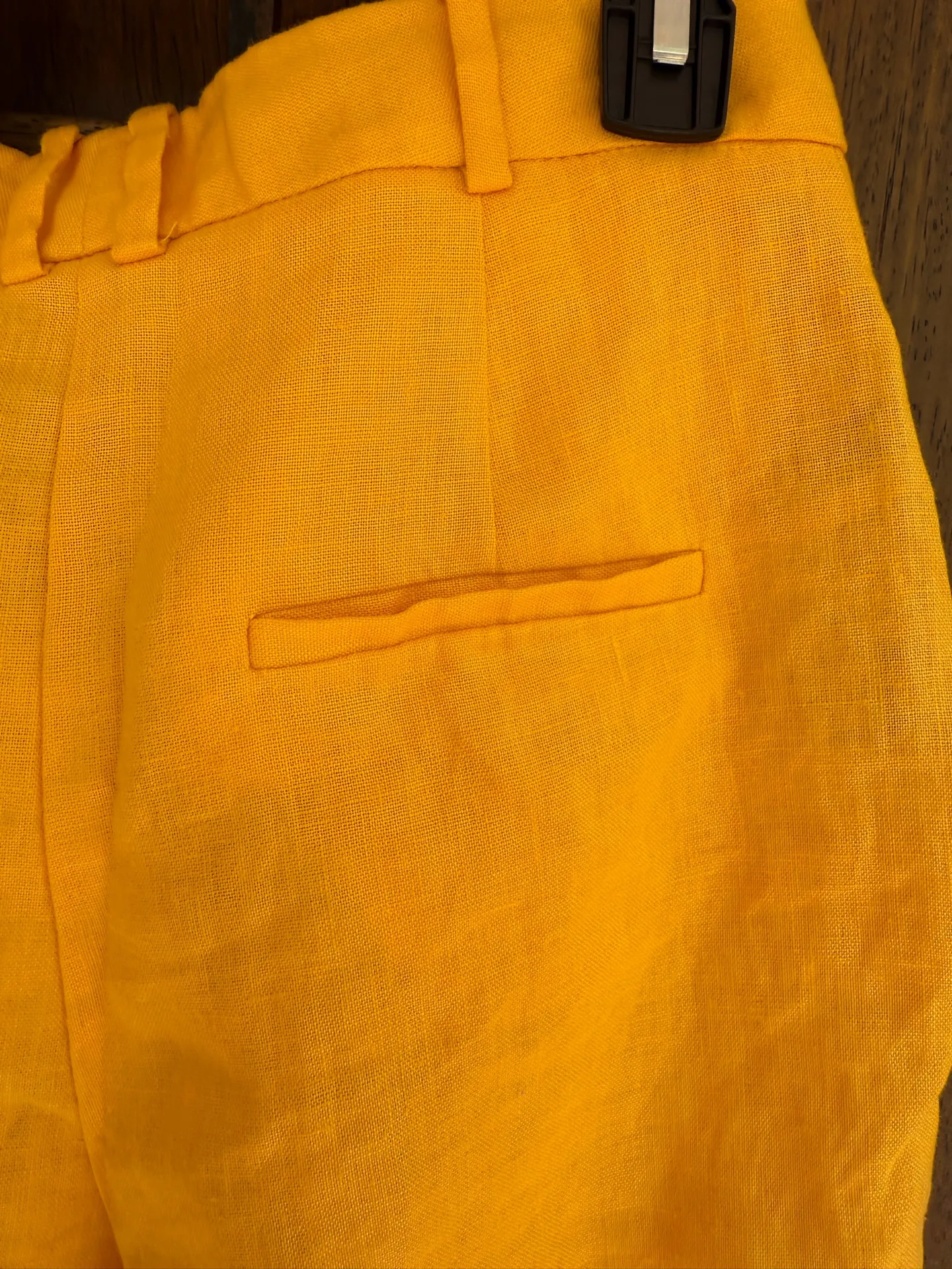 Mango Women's Linen Yellow Pants Size 2 - Image 3