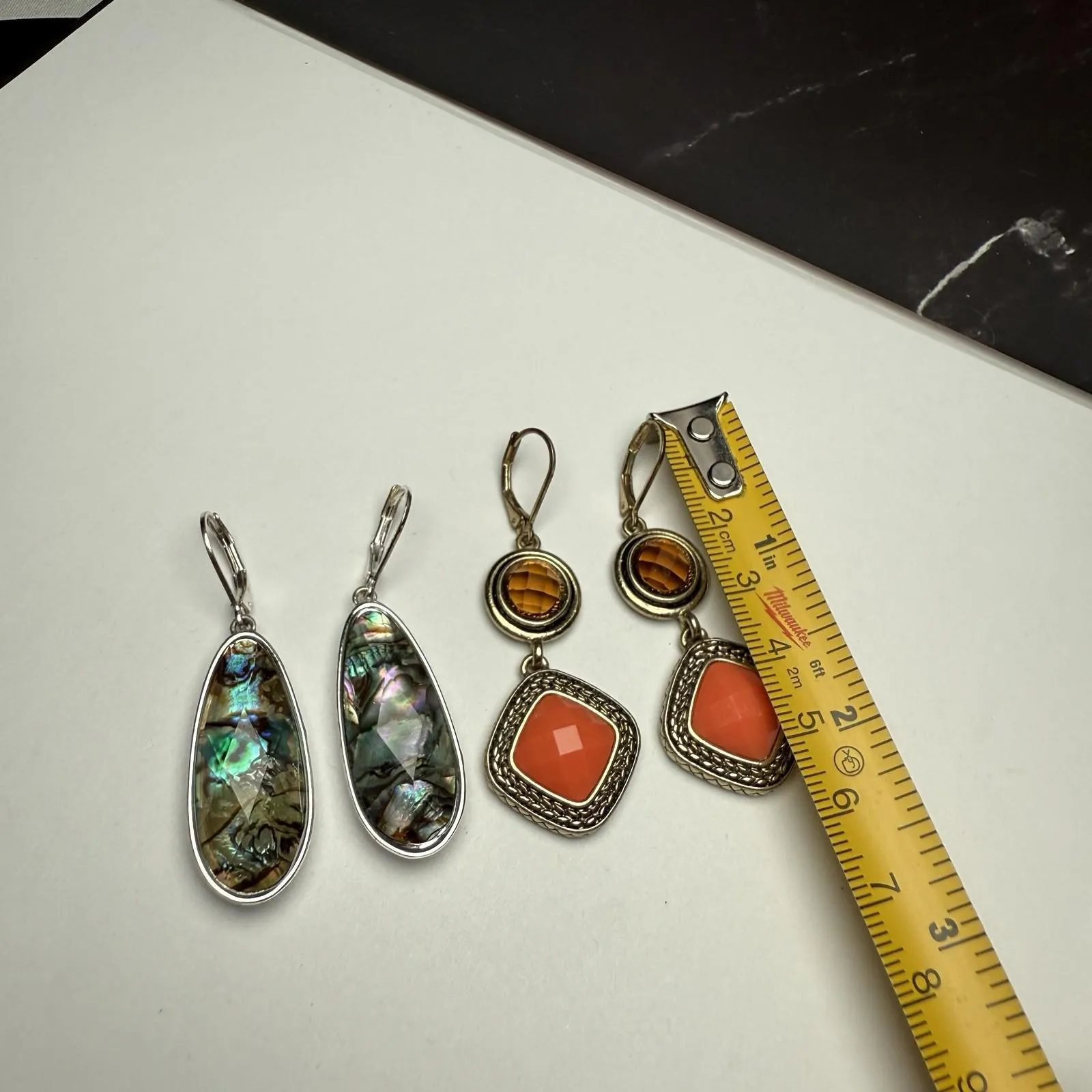 Napier Signed Dangle Drop Pierced Earrings Lot Of 2 - Image 4