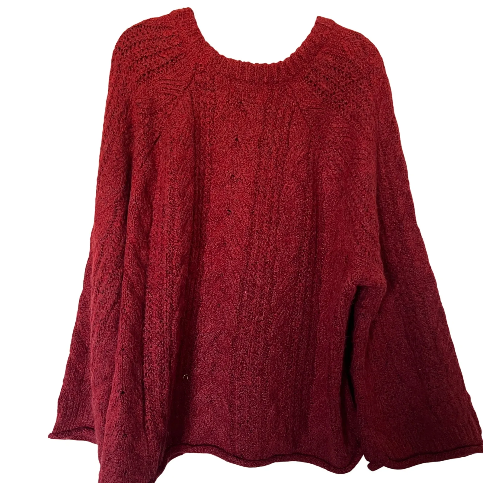 Universal Threads Universal Thread Women's Plus Size Red Cable Knit Crewneck Sweater - 3X - NWT - Image 7