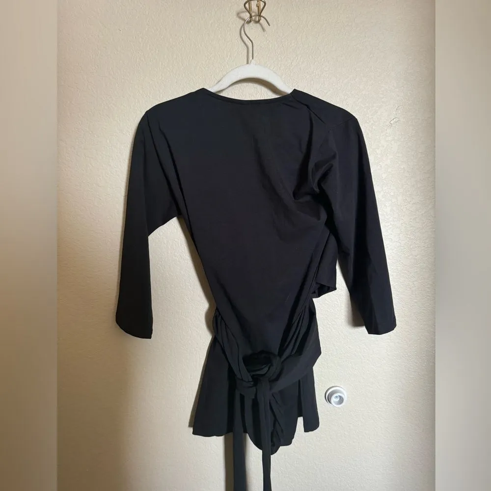 Nothing fits but wrap shirt black sz l/xl maternity nursing 3/4‎ Sleeve - Image 3