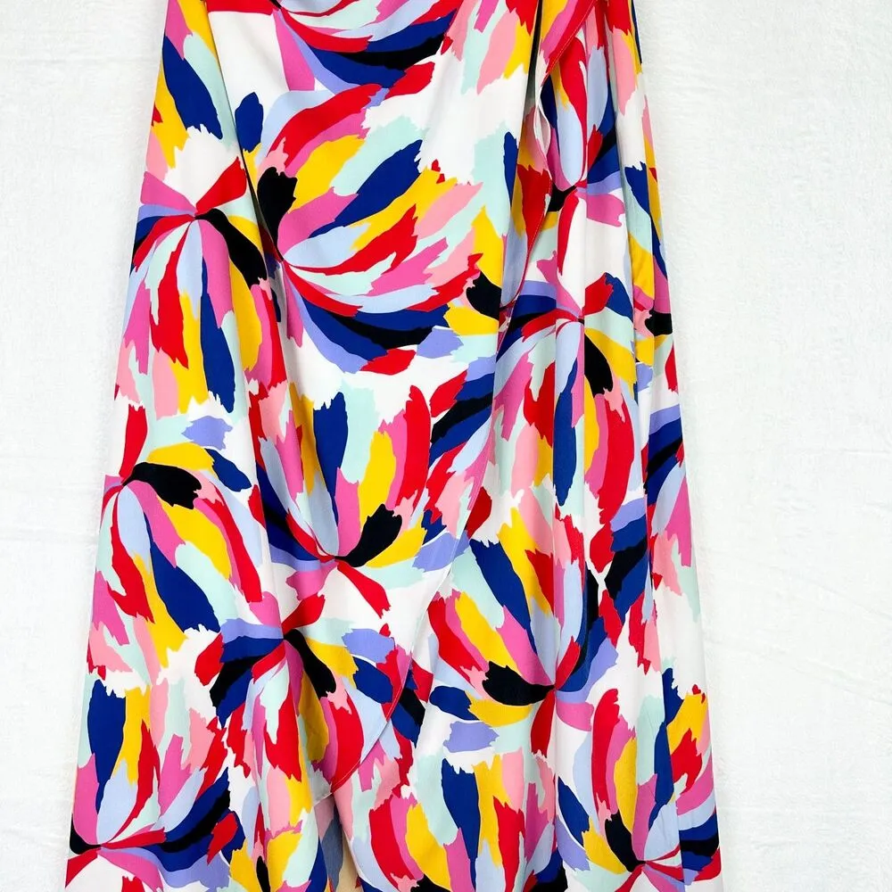 Sasha Maxi Dress Size 4 One Shoulder Abstract Artsy - Image 9