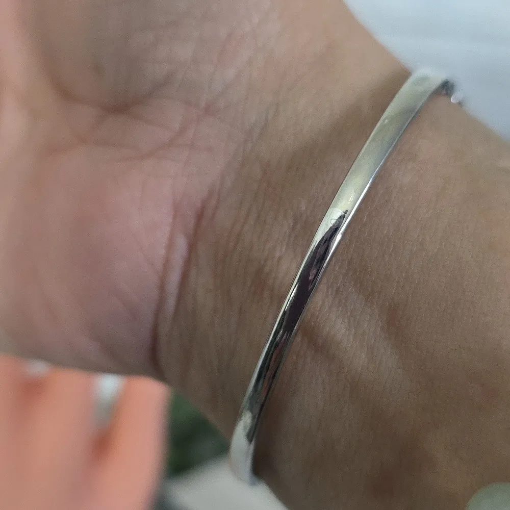 White Gold Filled Chain Link Clamper Bangle Bracelet Adjustable Ring Set Silver - Image 8