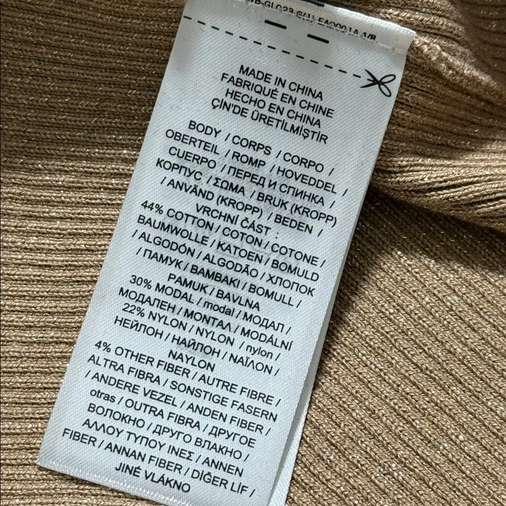 Black Label LAUREN RALPH LAUREN women’s petite small gold ribbed turtleneck nwt - Image 8