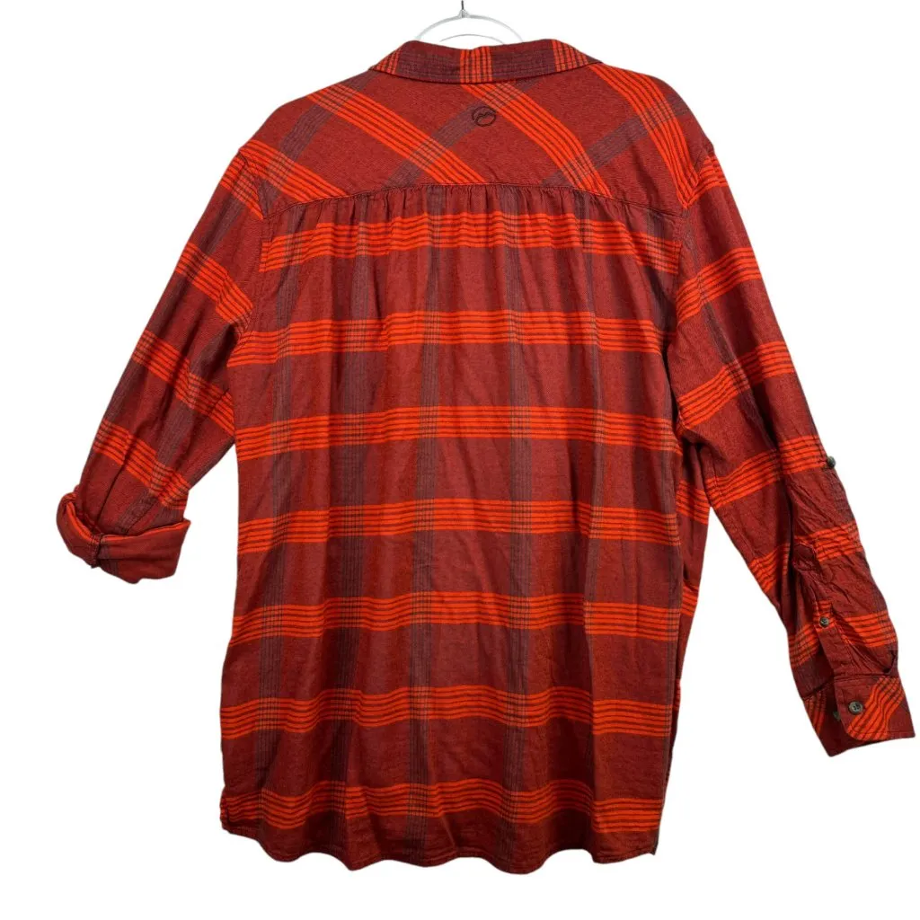 Grunge Rock Gorpcore Magellan Red Plaid Boyfriend Button-Up Shirt XXL Flannel - Image 2