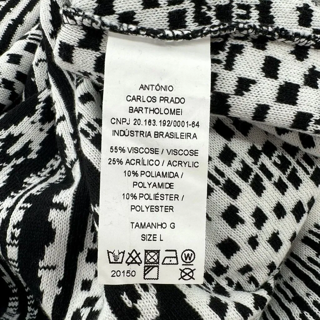 NWT Cecilia Prado Black and White Knit Knee Length Skirt Size Small - Image 6