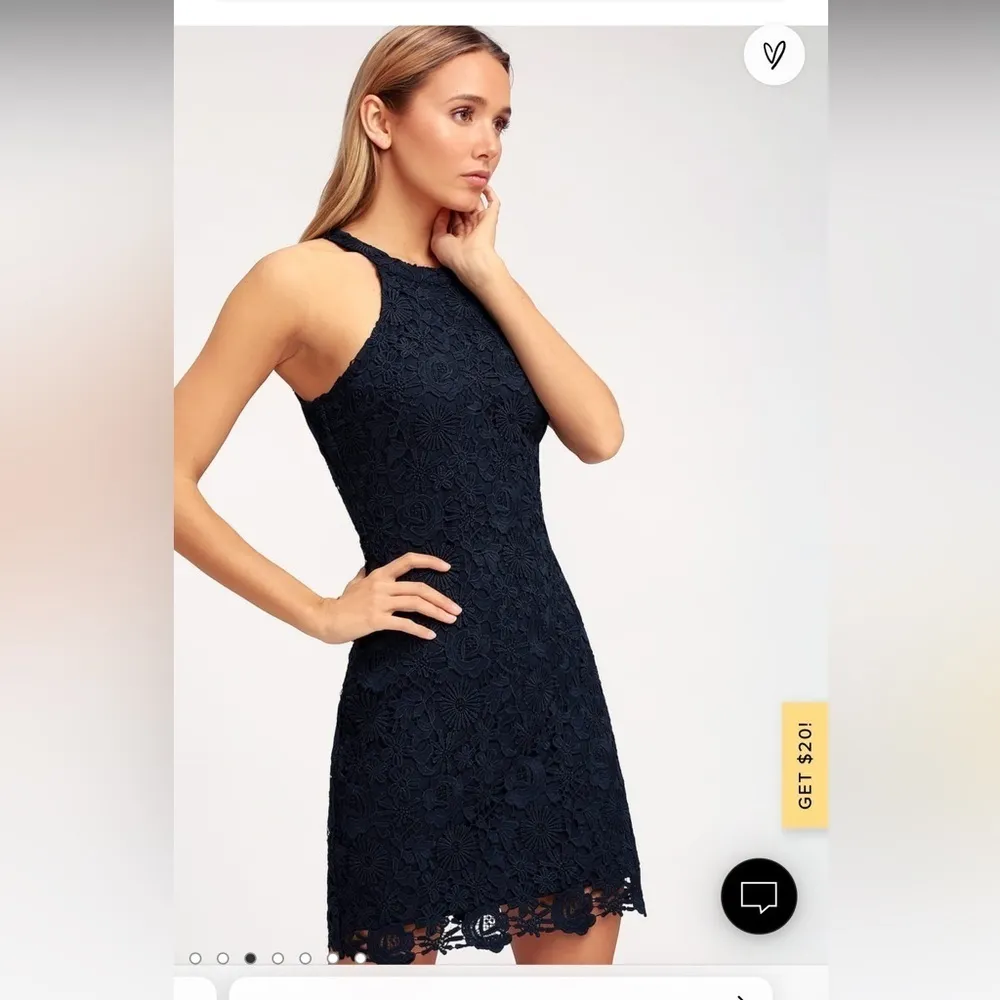 Lulu’s Love Poem Navy Blue Lace Mini Dress Size Large - Image 5