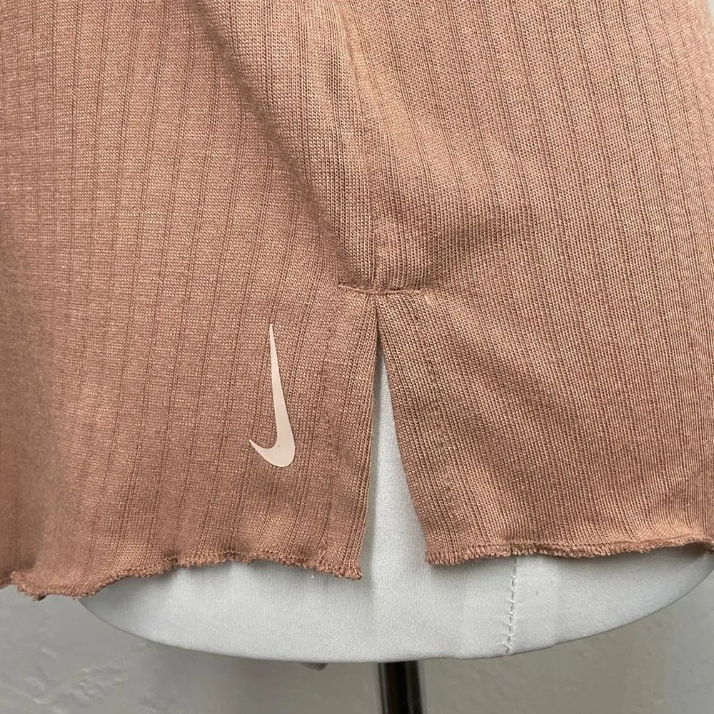 Nike Yoga Light Brown Ribbed Tank Top Small NWT - Image 3