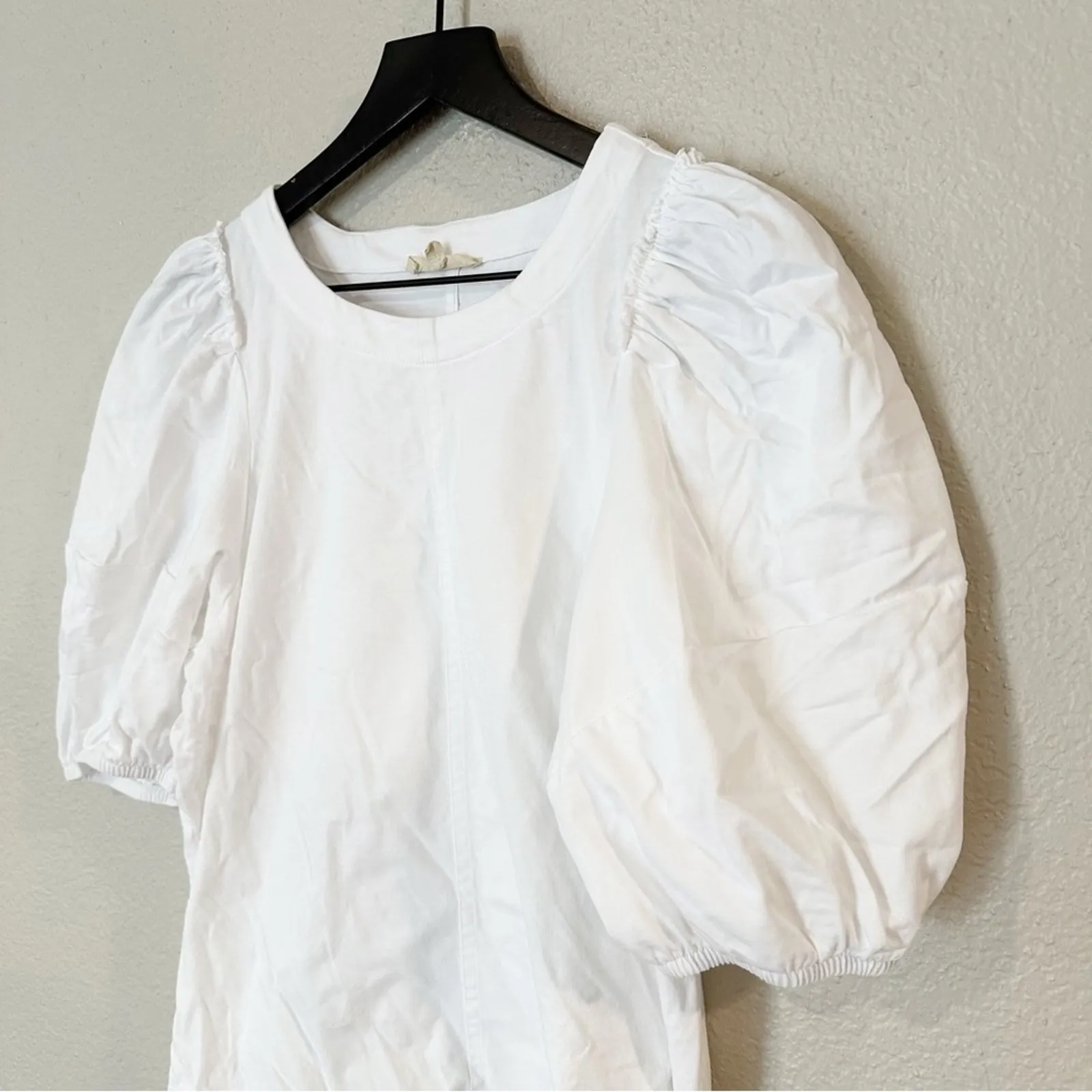 Madewell Top Womens Puff-Sleeve Tee‎ Short Basic Everyday Staple White Size S - Image 5