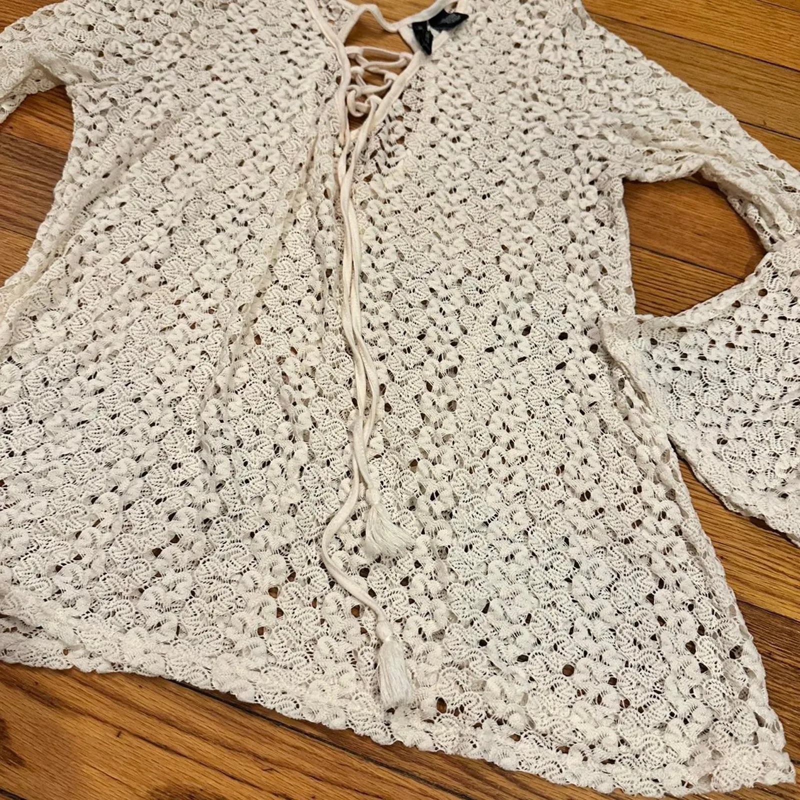 Cream crochet boho blouse - Image 4