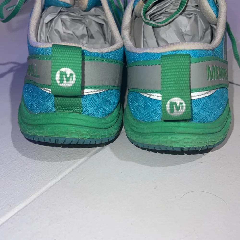 Merrell Turquoise and Lime Running Shoes 9.5 - Image 4