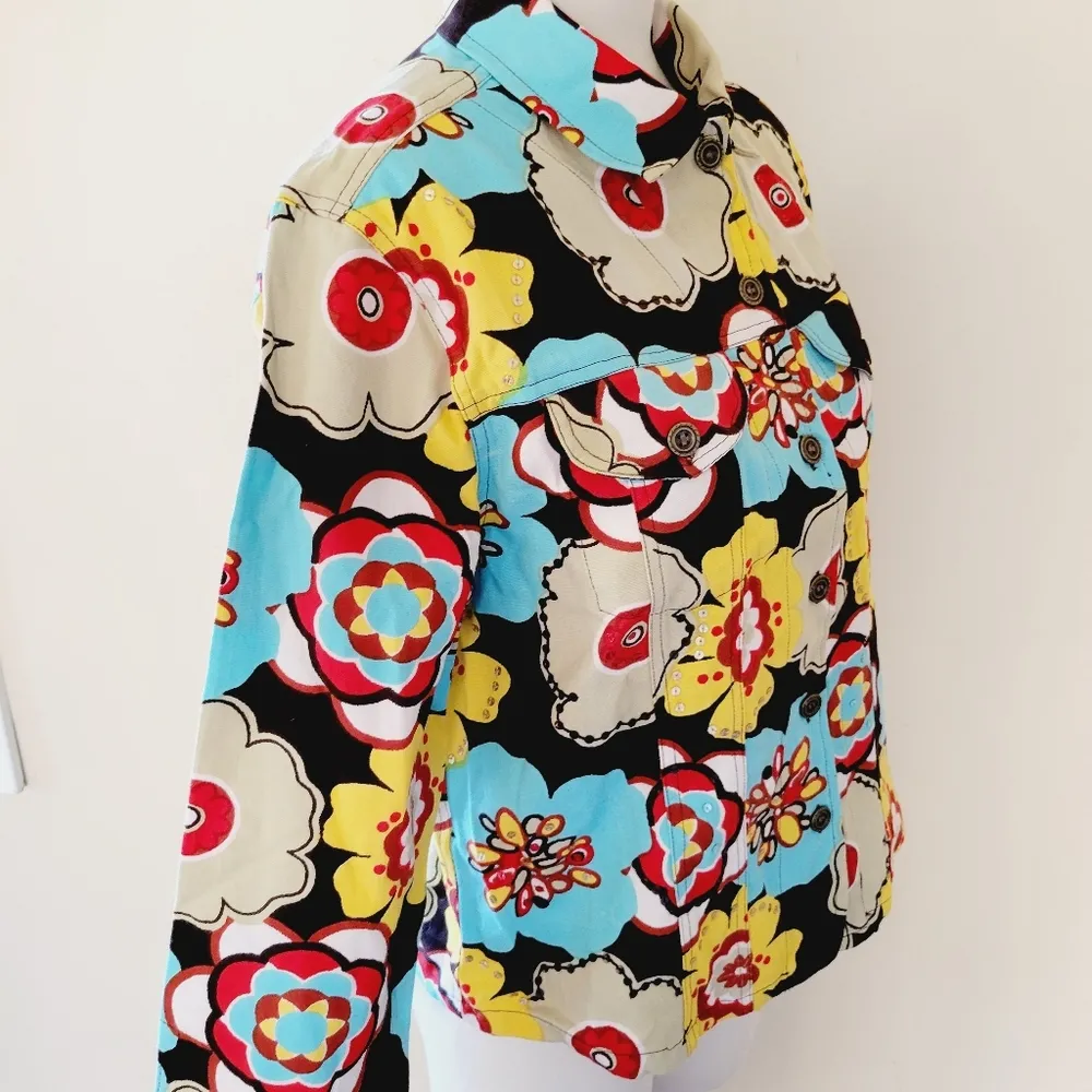 Gandy Couture retro floral jacket size large - Image 3