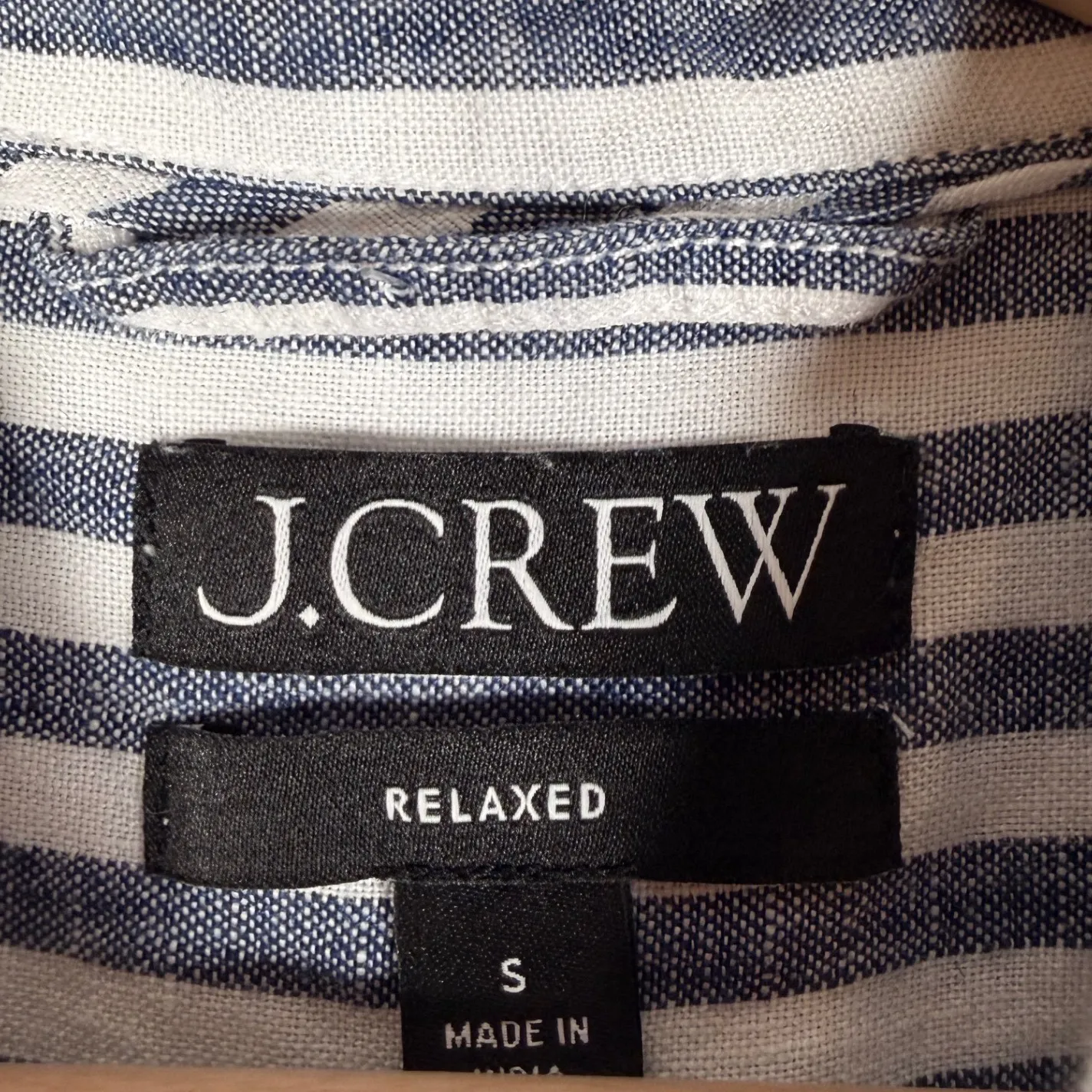 J. Crew Relaxed Fit Striped Linen Short Sleeve Button Down Shirt Womens Size S - Image 3