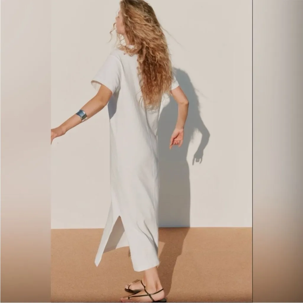 AYR Practice Tee Dress Oyster White New Size Medium - Image 6