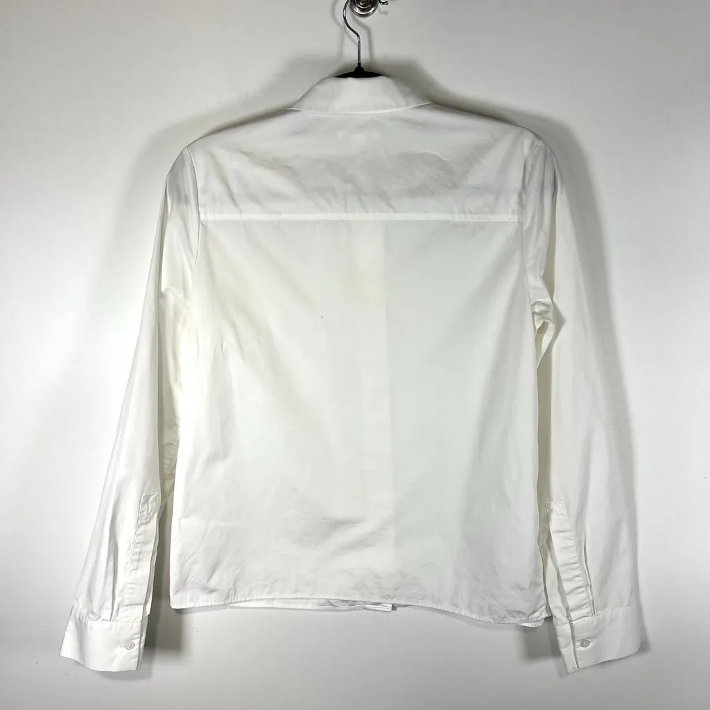 COS Women's Classic‎ Collared White Button Long Sleeve Shirt Size 8 Minimalist - Image 7