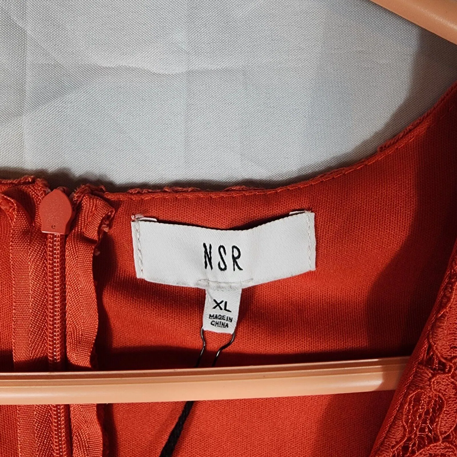 NSR Women’s Red Lace Half Sleeve Mini Dress Women’s Size Large XL - Image 3