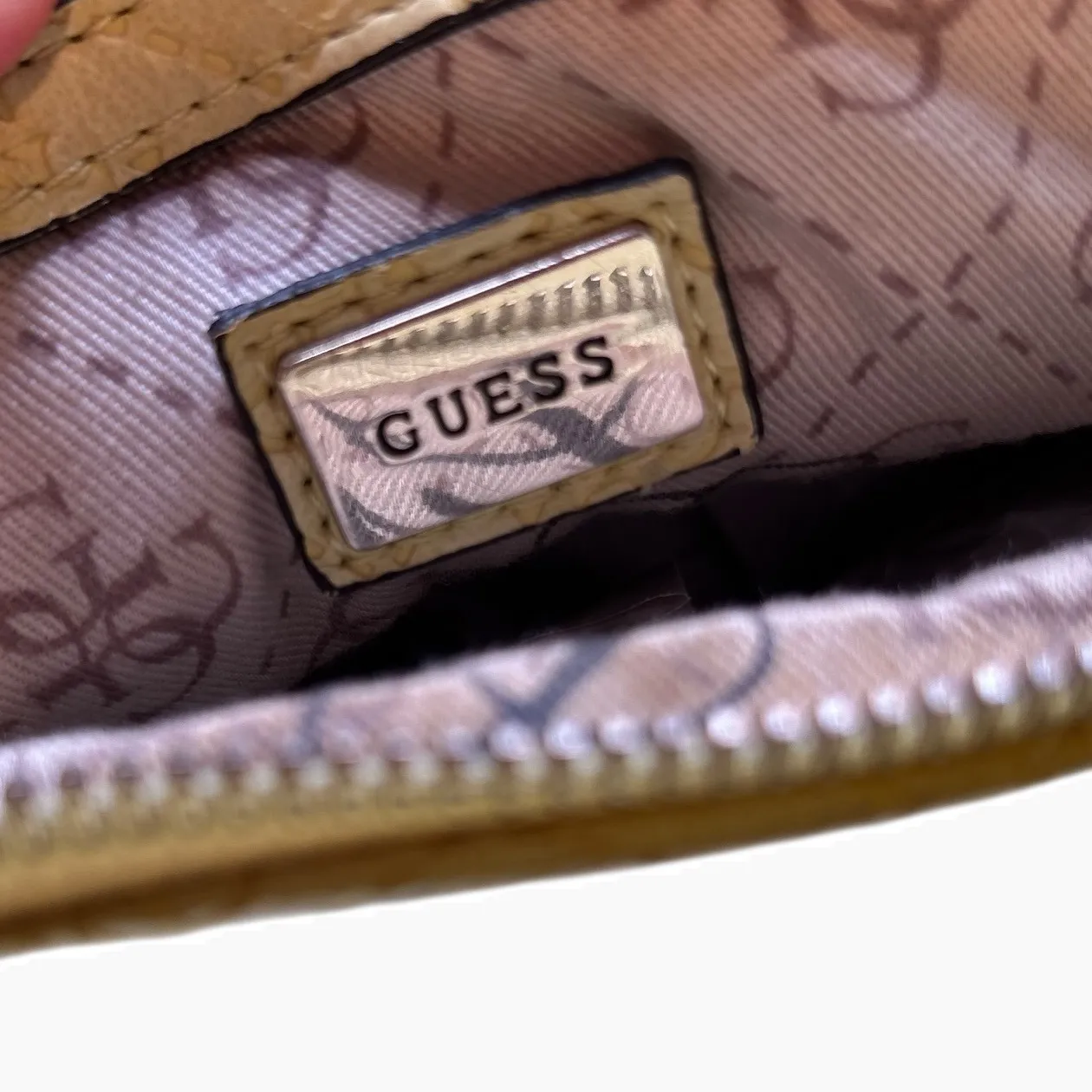 Guess Yellow Quilted Monogram Satchel Handbag Top Handle‎ Bag flawed - Image 5