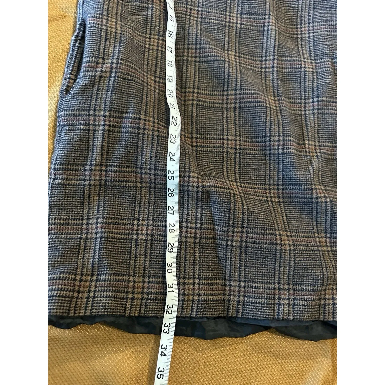 Vtg Harve Bernard Size 8 Jumper Dress  Brown Plaid Tweed 100% Wool Cottagecore - Image 7