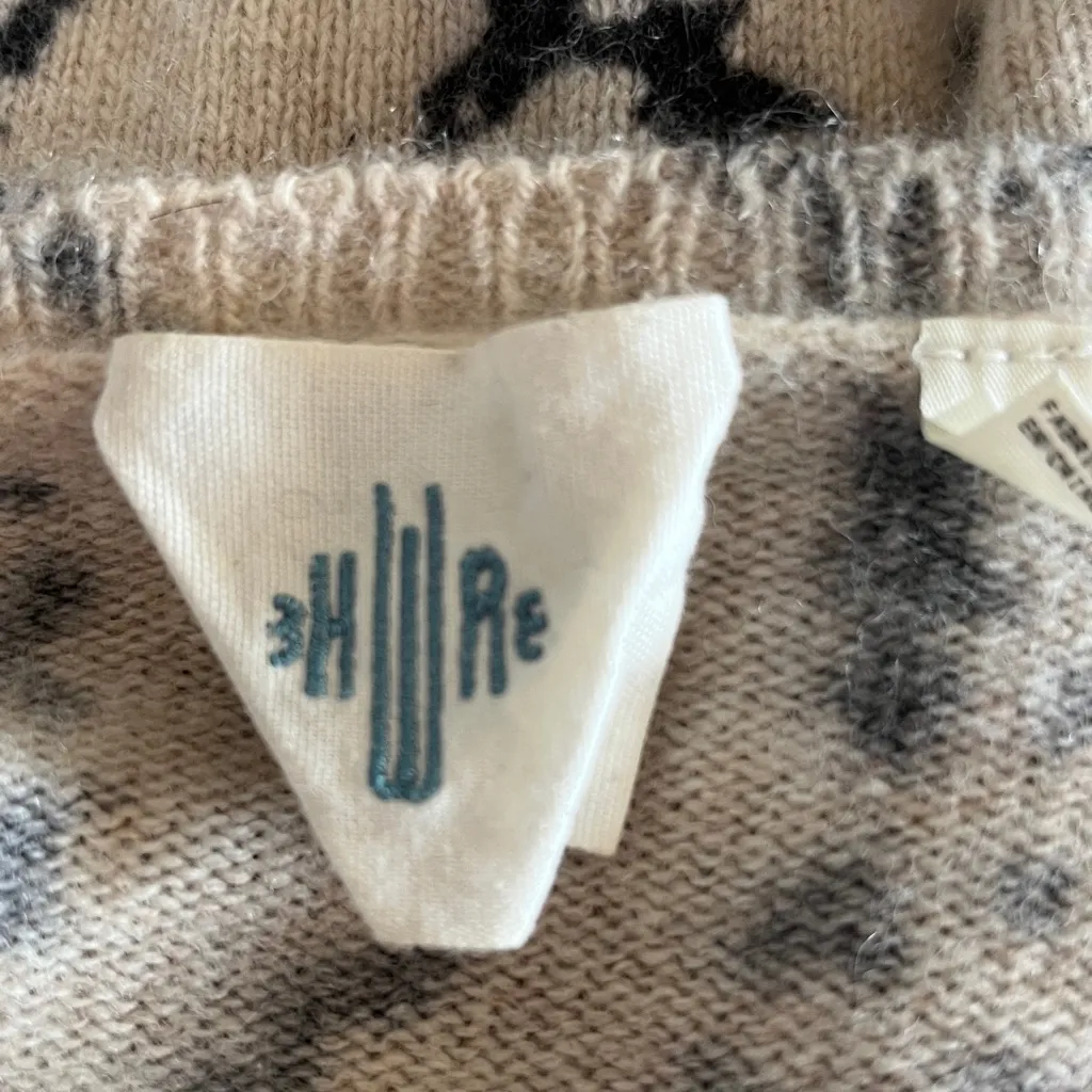 Anthropologie HWR Wool Cashmere and Yak Animal Print V-Neck Sweater Size XS - Image 3