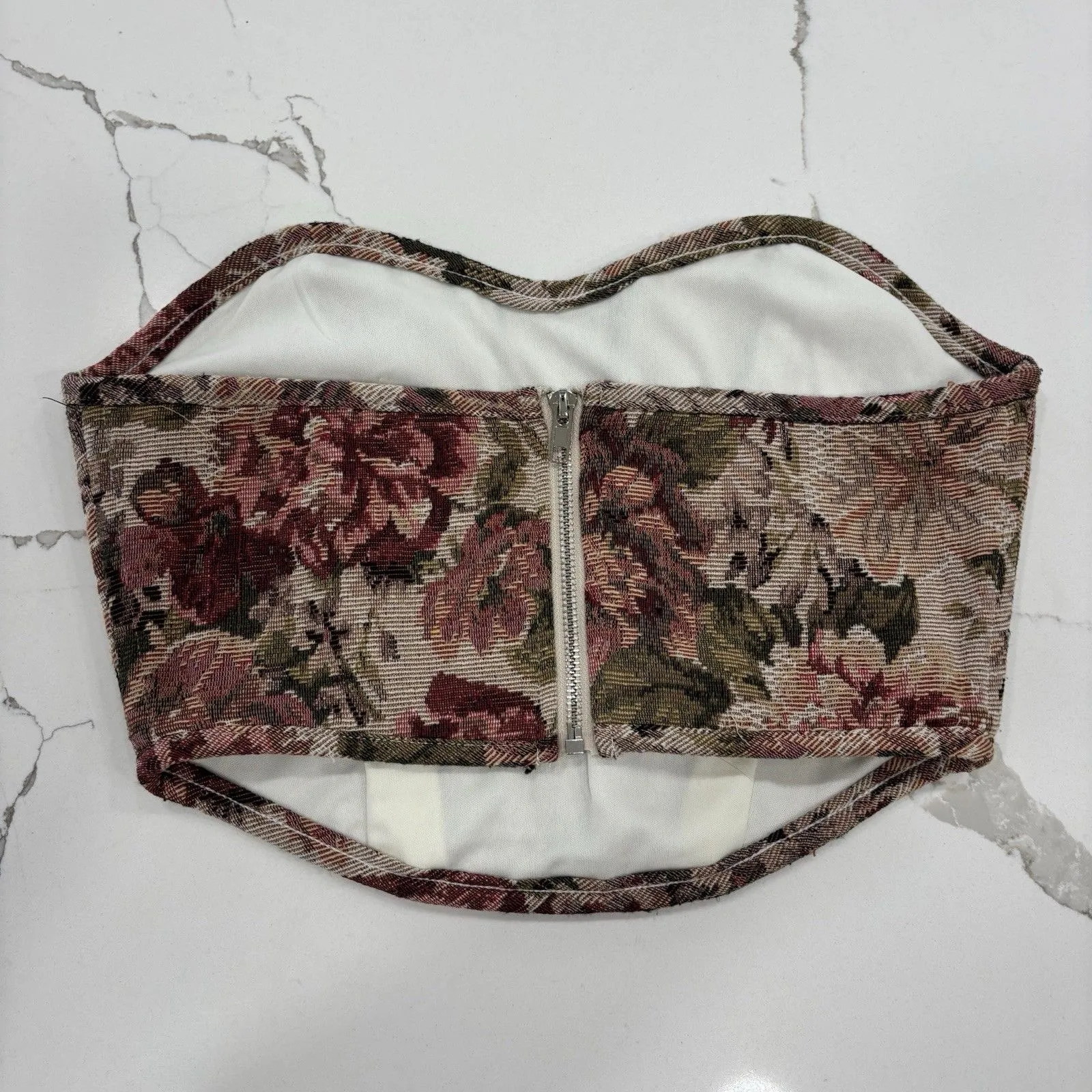 Altar’d State Corset Top Size Small Tapestry Tube Top Strapless Cropped Cottage - Image 4