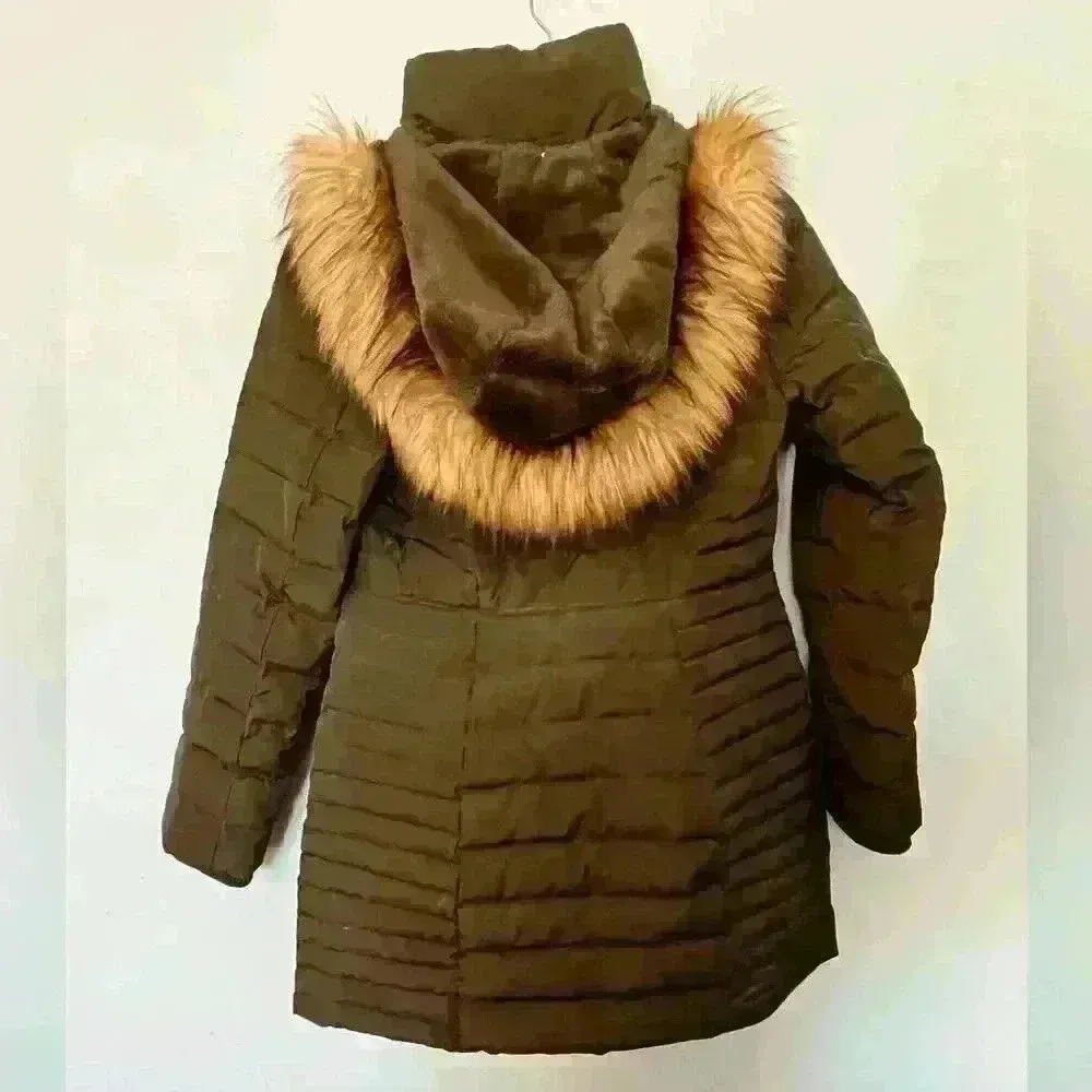 Jones New York Faux-Fur-Trim Hooded Down Puffer Coat Size Small - Image 3