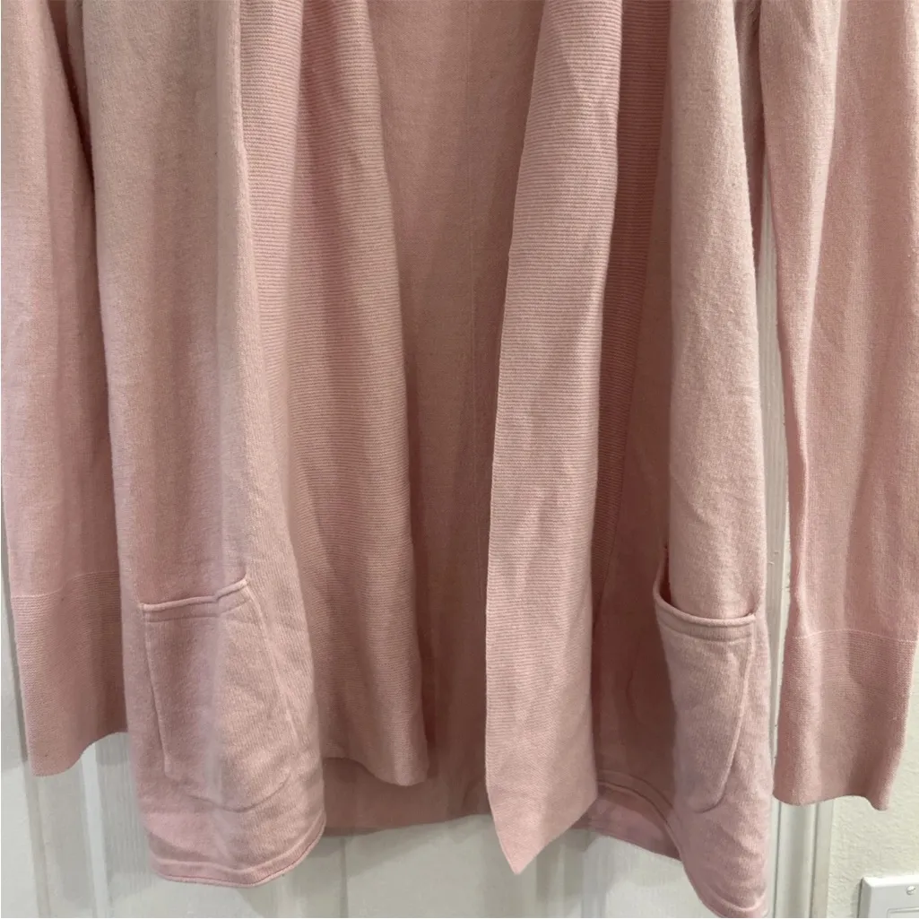 Lilly Pulitzer Women’s Ariela Cardigan XS Pink Open Front Rolled Preppy Sweater - Image 3