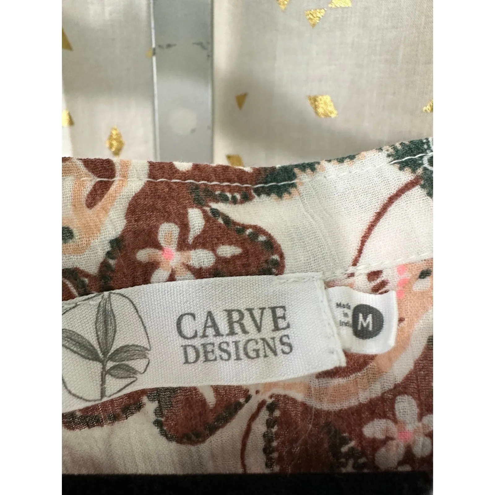 NWOT Carve Designs Dylan Gauze Cloud Taj Paisley Semi Sheer Tunic Shirt M - Image 6