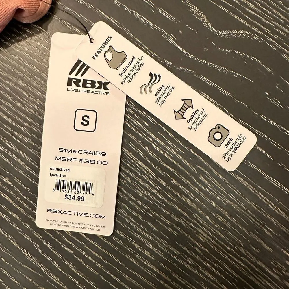 RBX Live Life Active Women's Seamless Moisture Wicking Sports Bra Pink Size S - Image 7