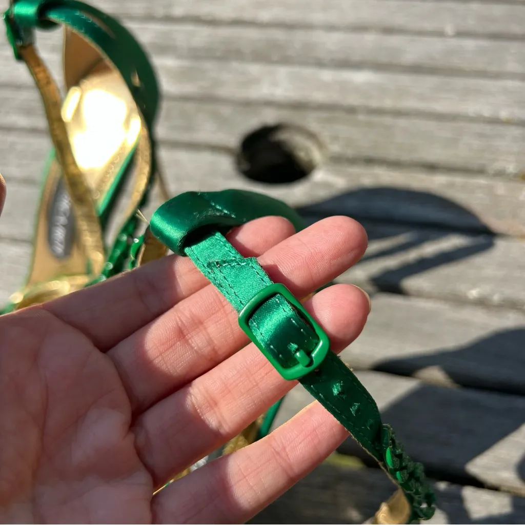 Jessica Rich‎ Green Gold Luxe Embellished Chain T - Image 7