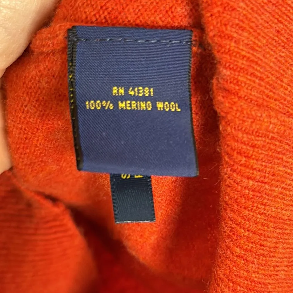 Polo Ralph Lauren Wool Pullover Sweater featuring mock neck Merino wool Sz M Size M - Image 7