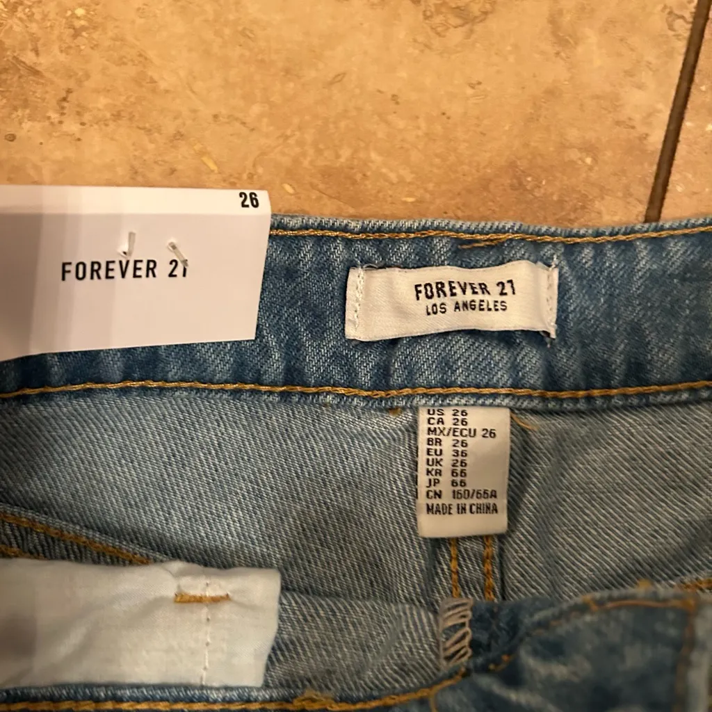 Forever 21 Light Blue Distressed Flare Jeans - Image 4