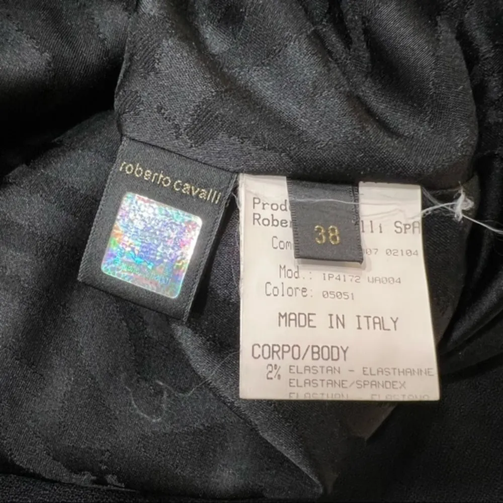 Roberto Cavalli Sweetheart Neckline MIDI Black Dress - Image 14