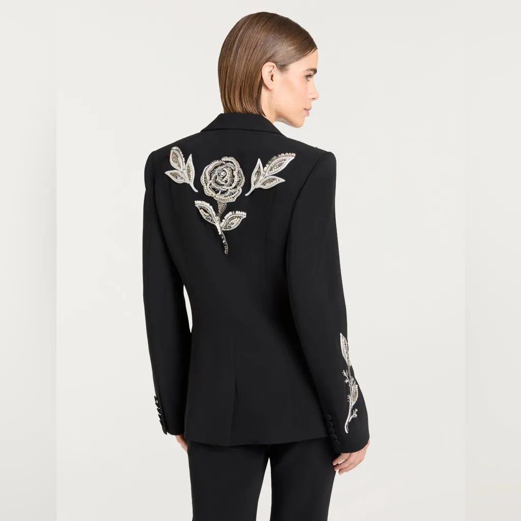 Cinq a Sept Metal Paisley Karlie Blazer in Black 8 - Image 7