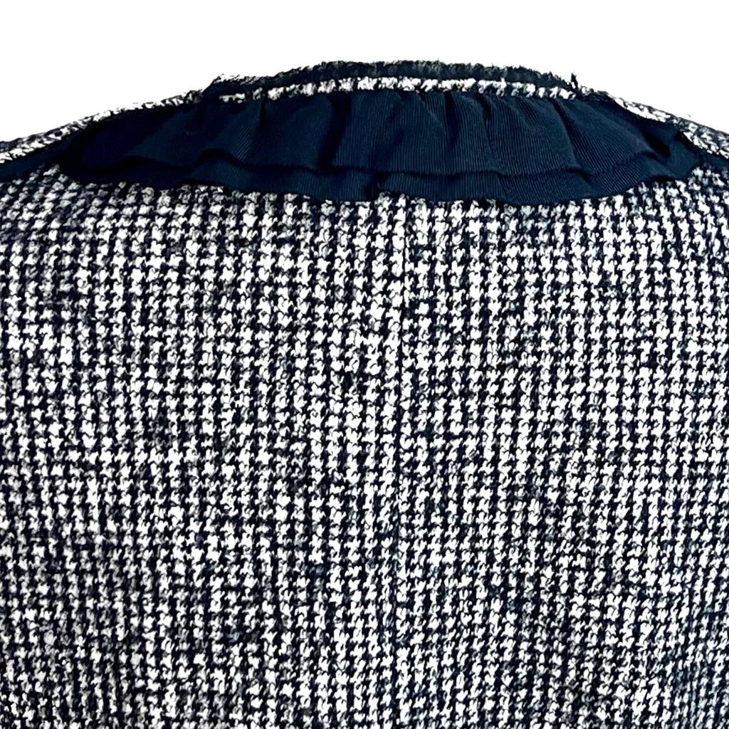 Ann Taylor Tweed 3/4 Sleeve Blazer 6 Rosette Black Virgin Wool Blend Career - Image 10