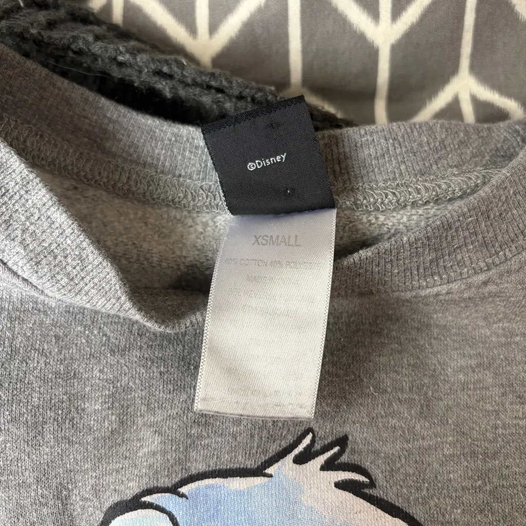 Disney Gray Sweatshirt with Blue Stitch XS - Image 7