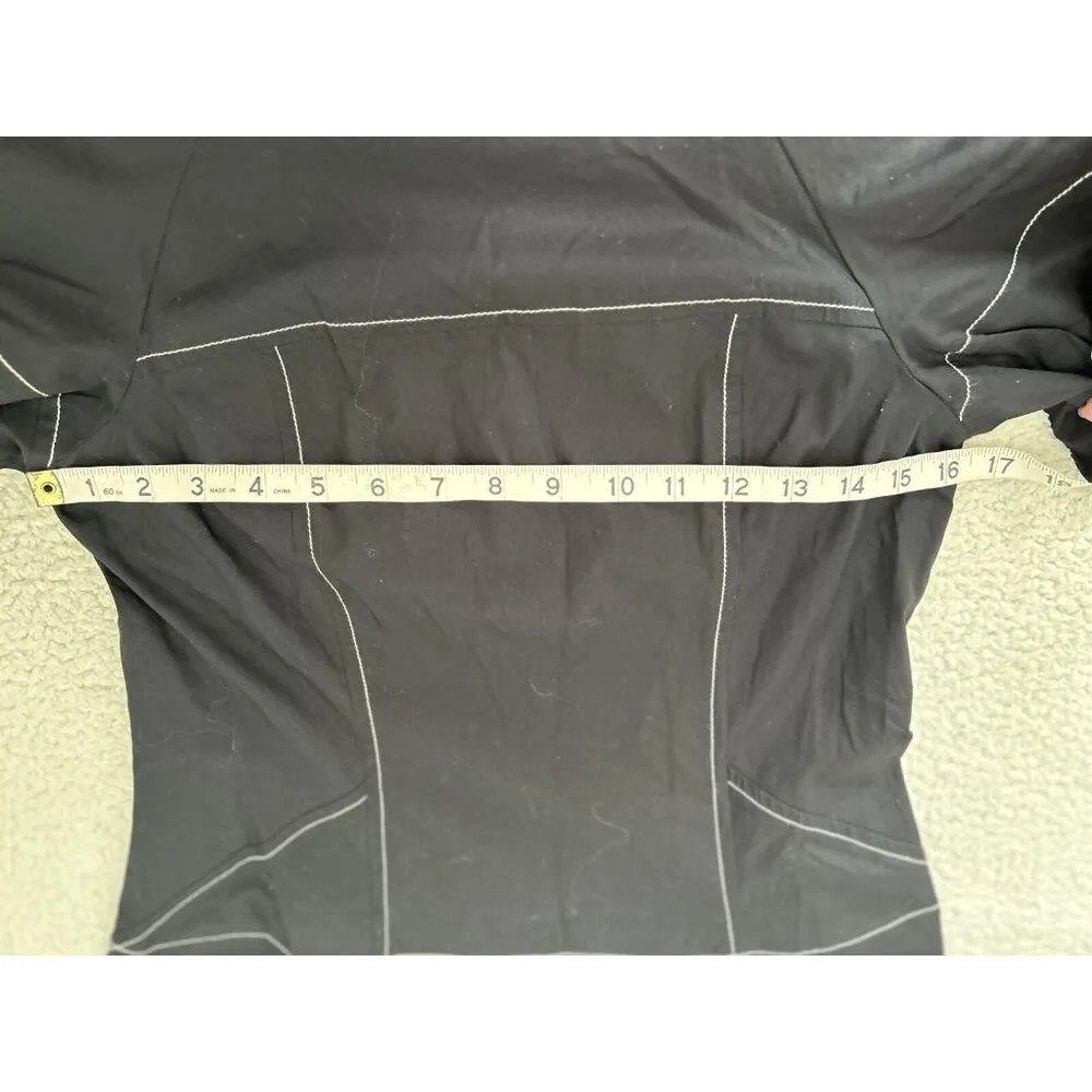 Madewell Jinni Dress Short Puff Sleeve Drop Waist Top Stitching Accent Black 4 - Image 6